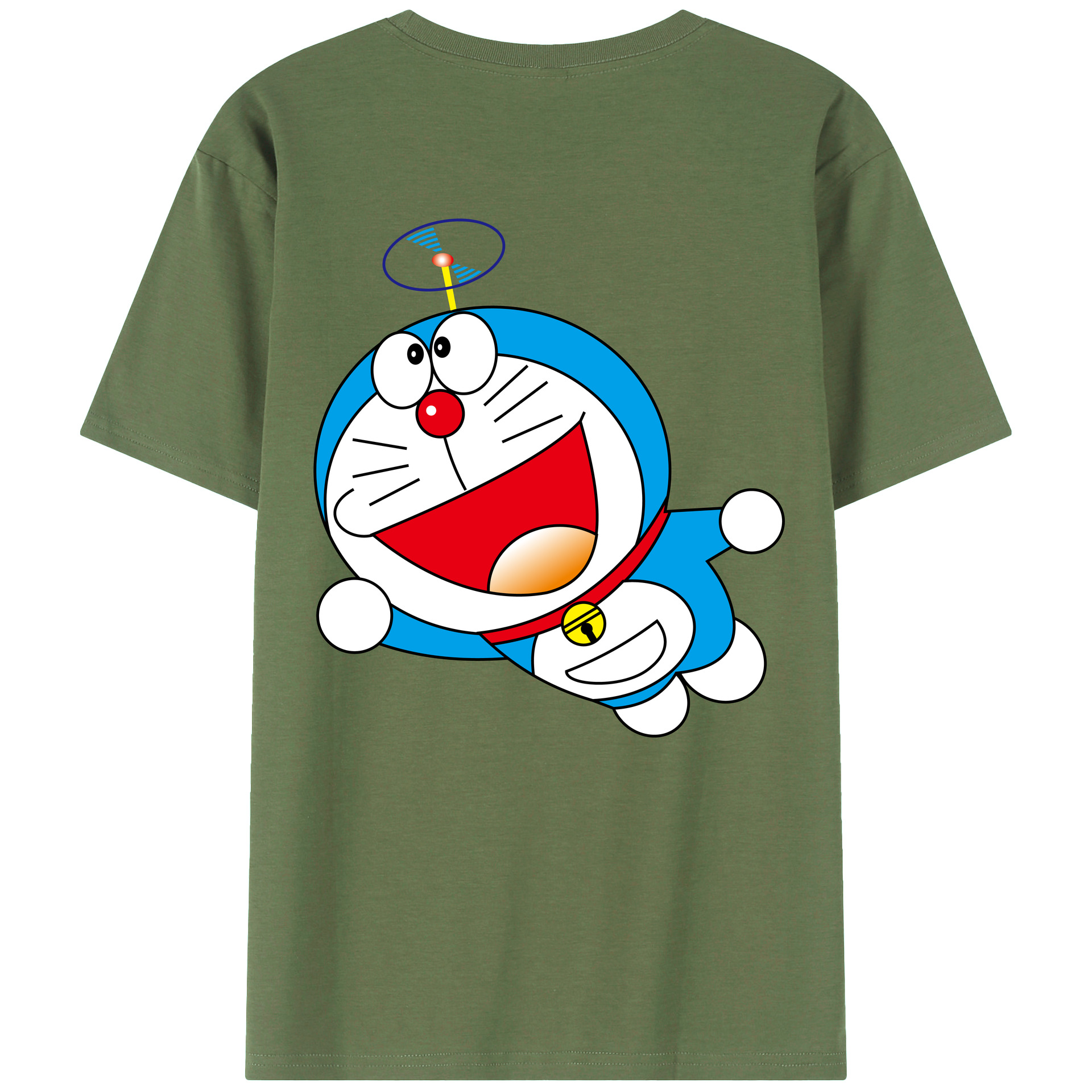 （画像用） ドラえもん Doraemon 綿100％ メンズ半袖Tシャツ（バックプリント） 通気性
